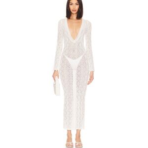 Revolve White Crotchet Swim Coverup